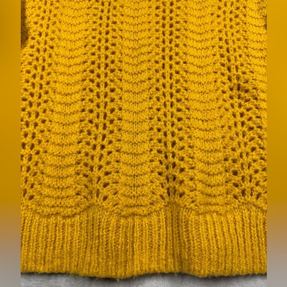 Madewell Windemere Pointelle Pullover Golden Sunset Mustard Yellow Sweater Small - Picture 11 of 16